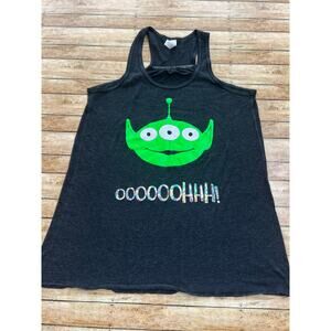 Disney Custom Toy Story Alien Heather Dark Gray Racerback Tank M